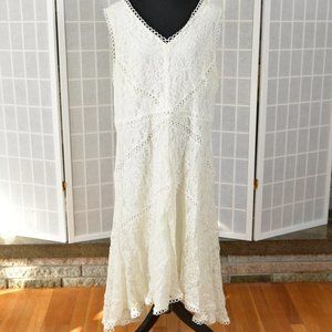 Neiman Marcus Off White All Lace Cocktail Dress